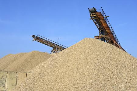 Graded crushed stone aggregate (kokoto) ready for construction delivery in Zanzibar